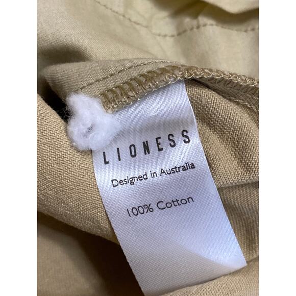 Lioness Women's Tan Belted Mid Waist Pleated Cutoff A Line Mini Skirt Size M - Picture 6 of 6